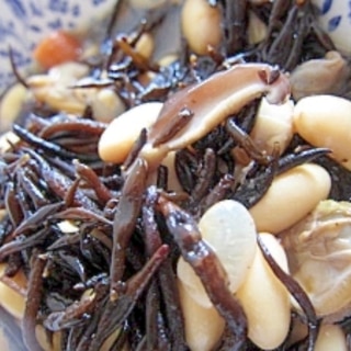 あさりと大豆と生ひじきの椎茸酒と醬油グリル